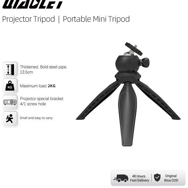 [DTE/♥> QIAOLET Proyektor Tripod Mini Portable Proyektor Stand 360° Adjustable Tripod Mini For Z1/YG