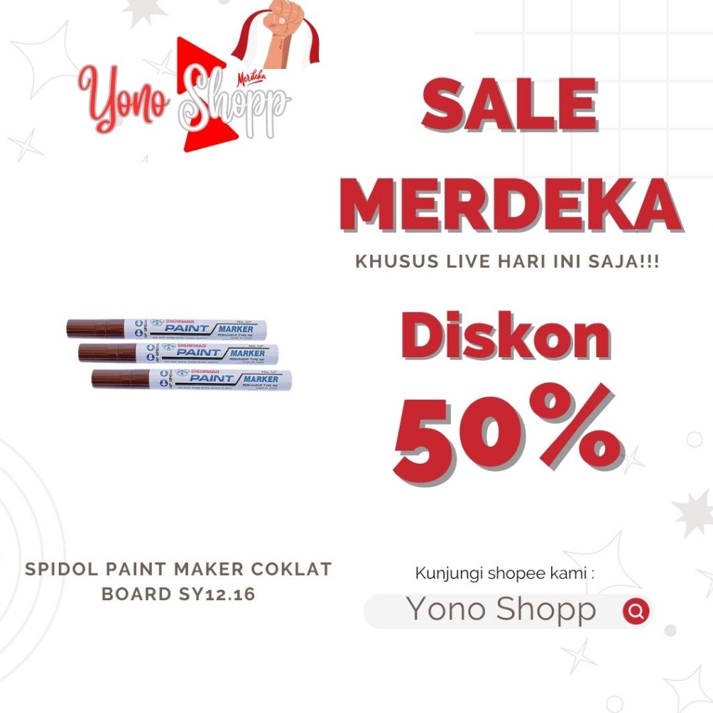 

Terlaris.. Spidol Snowman COKELAT Marker SY12/16 AKM