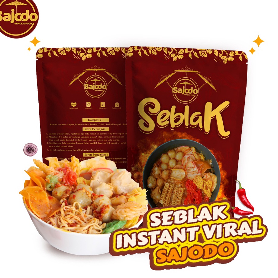 

DISKON BRANDS FESTIVAL SEBLAK INSTANT VIRAL KHAS SAJODO SNACK & FOOD !!!