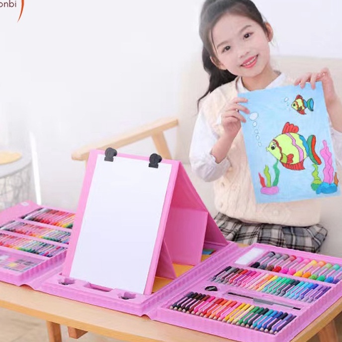 

[❣-WNY➤] Crayon Anak Pengasah 208pcs Set Alat Menggambar Melukis Anak-anak Crayon Cat Air Pensil / siaap.dikirim.!