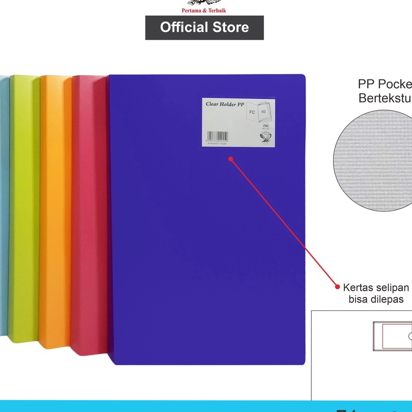 

(I-D㊚➤3> Dokumen Keeper / Clear Holder / Document Keeper / Display Book EAGLE F4/FC 40 Pocket- trendiing..!