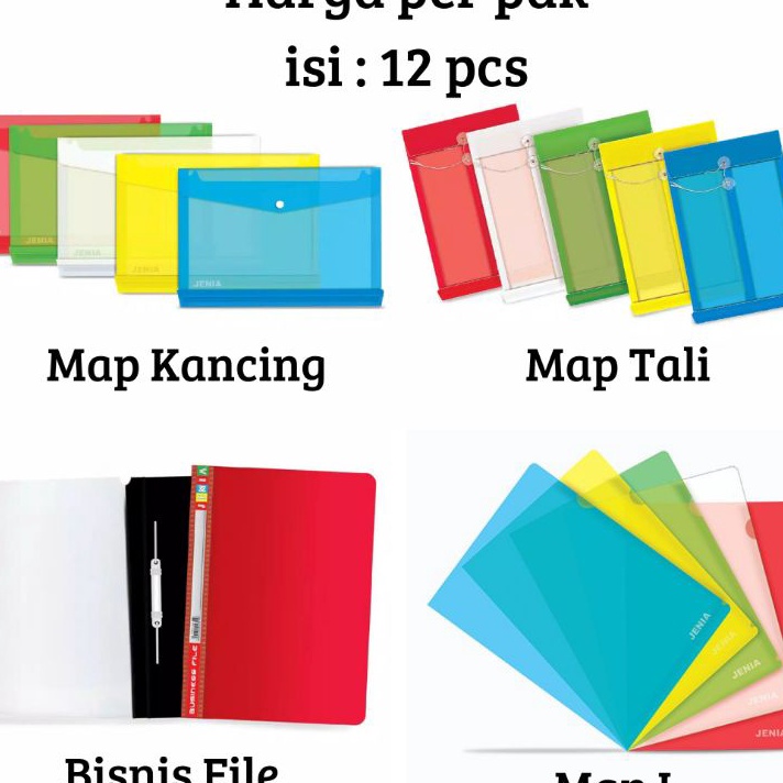 

(✓ S➲BF) (12 pcs) Map plastik folio , Map kancing / Map bisnis file /Map Tali / Map L / clear sleaves/ muraah.