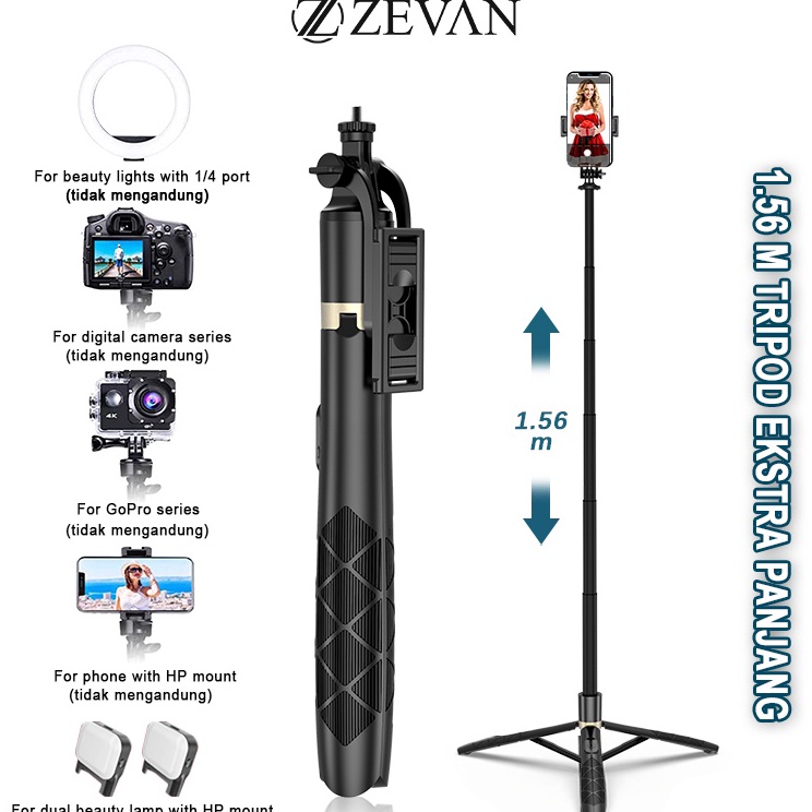 New ArrivalVv2V6 ZEVAN Tongsis Tripod Tongkat Selfie Bluetooth Remote Control Q16 156cm Multi-Functi