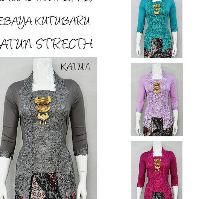 (L-C☼✔0] Indah KEBAYA KUTUBARU LENGAN 7/8 BORDIR SENADA KATUN STRETCH KEBAYA WISUDA KEBAYA KATUN KEB
