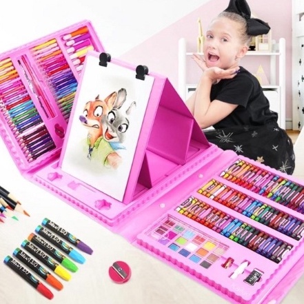 

[QQ➤/J➛> Set Crayon 208 150 PC / Krayon Mewarna Alat Menggambar dan Mewarnai Anak- tervirall.