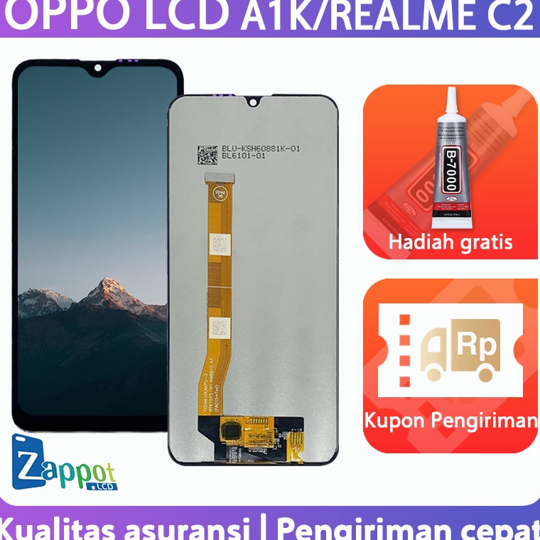 WJCQ9011  【ORI 100%】LCD OPPO A1K/REALME C2/ ORIGINAL FULLSET TOUCHSCREEN ASLI LAYAR HP COPOTAN