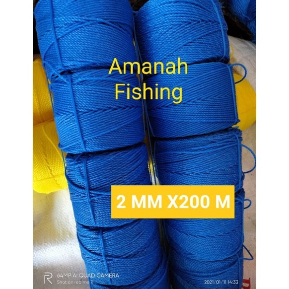 

Berkualitas Tali Tambang Plastik Ukuran diameter tali : 2 mmx 200 METER QQ9