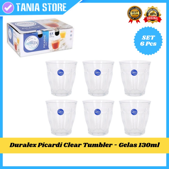 Duralex Picardi Clear Tumbler 13 Cl Gelas Minum 130 Ml 6 Pcs