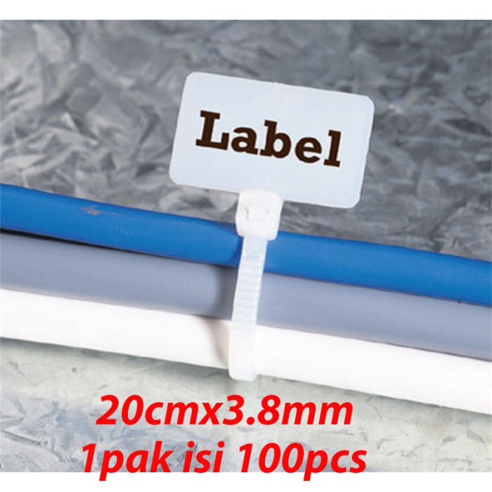 

Terlaris Maker Tie 20 Cm X 3.8Mm Pengikat Kabel Label / Cable Ties Label Name