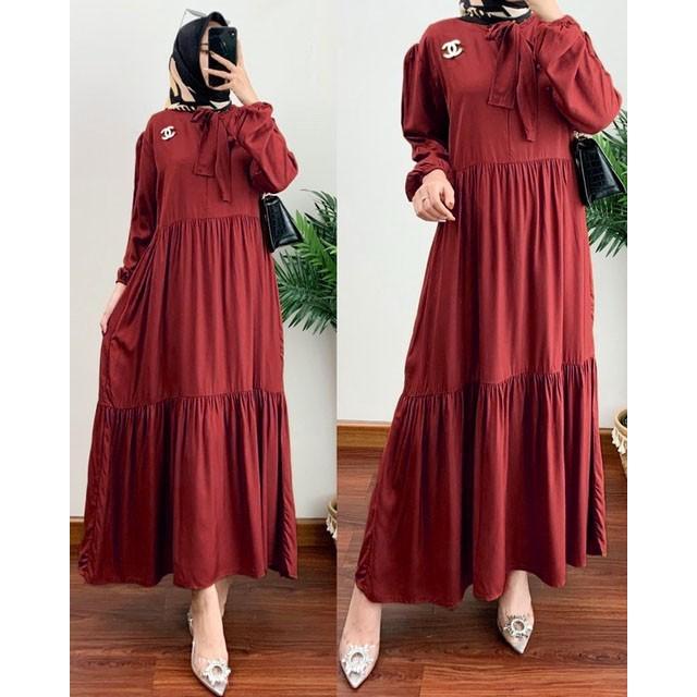 TERLARIS - GAMIS HERA MIDI DRESS WANITA