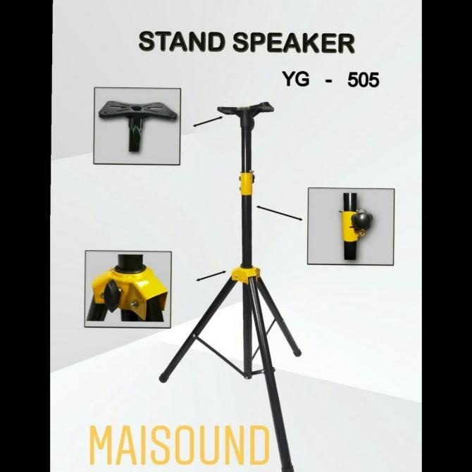 Speaker Stand Full Besi Tiang Box Speaker Tripod Yg 505 Yg505 Sepasang