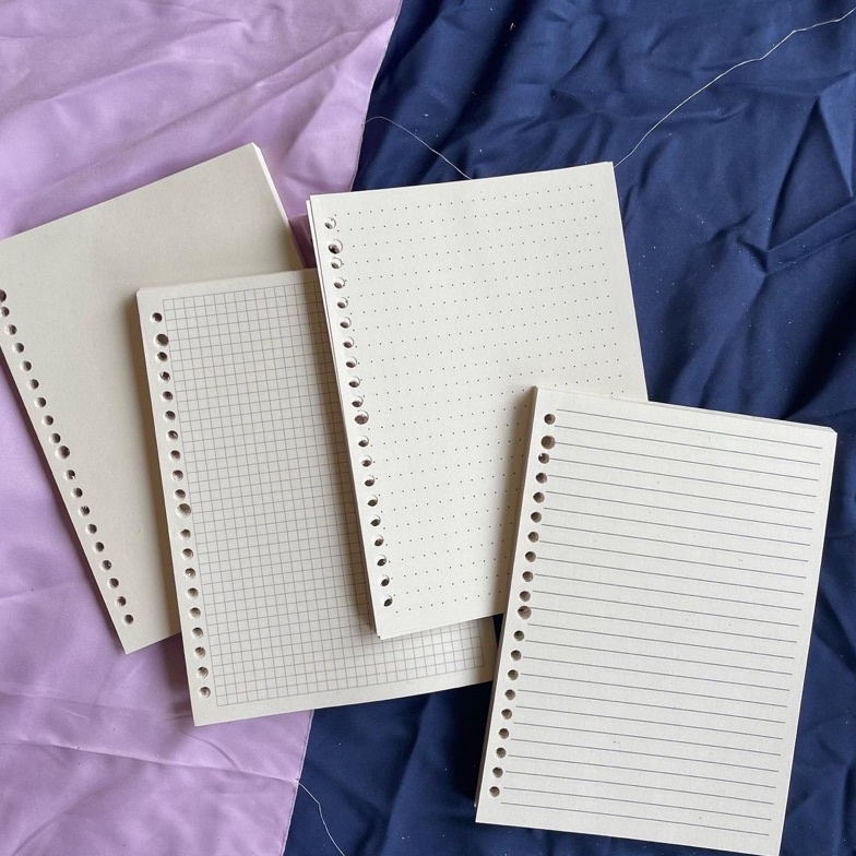 

Terbaru 5.5 Loose Leaf Bookpaper 90GSM A5 B5 / Loose leaf broken white / Isi Binder Bookpaper