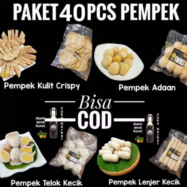 

7C71 PEMPEK PALEMBANG KECIL PAKET CAMPUR 40PCS + CUKO ➲Promo