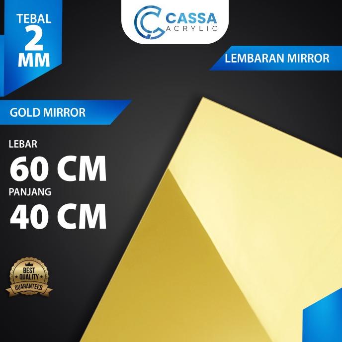 bir LEMBARAN MIRROR GOLD / AKRILIK LEMBARAN EMAS UKURAN 40X60 2MM