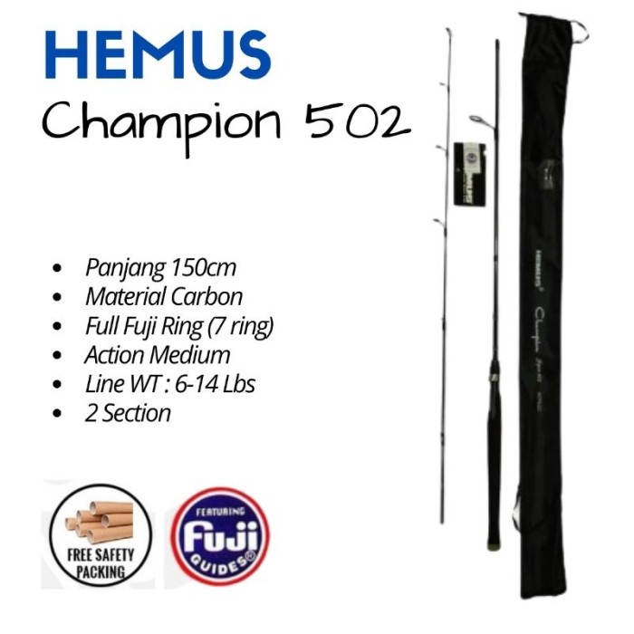 Terlaris Joran Hemus Champion Spin Full Fuji - Free Packing