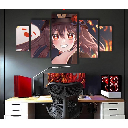 FX627 Hiasan Dinding HU TAO GENSHIN IMPACT 1 Set Wall Decor Poster Kayu OBRAL