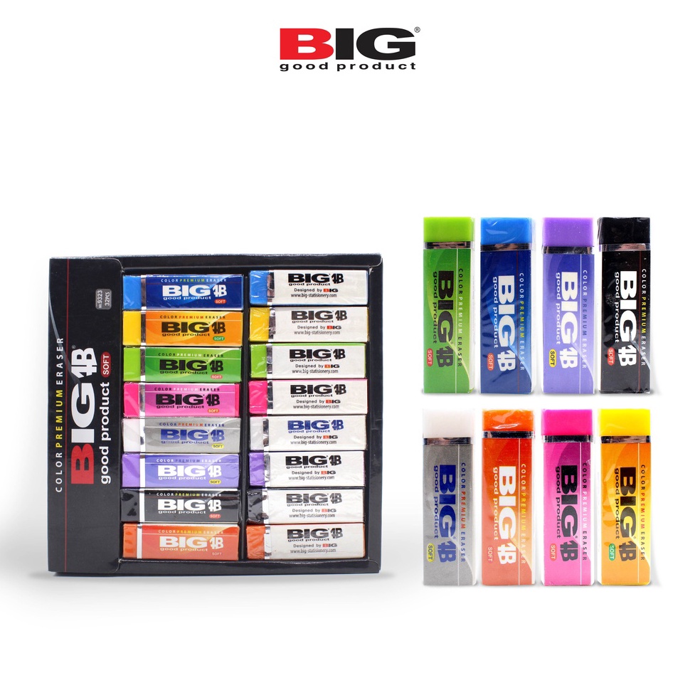 

Kirim Langsung-32 Pcs BIG Penghapus Pensil Premium Warna Warni Panjang Dust Free ER-9323