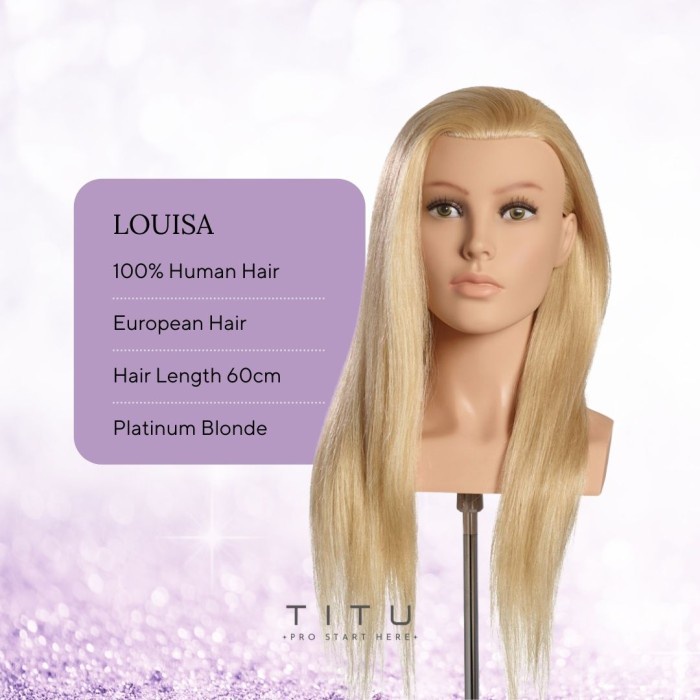 KEPALA MANEKIN LOUISA 100% RAMBUT ASLI
