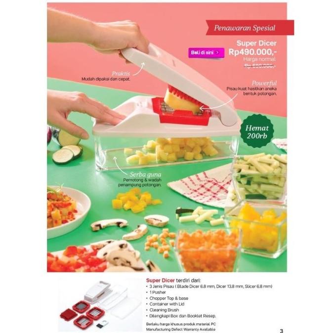 Tupperware Superdicer Alat Pemotong Buah Dan Sayuran Super Dicer Ok