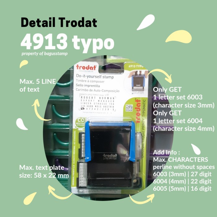 

Bestseller Stempel Trodat Typo 4913 / Stempel Bongkar Pasang