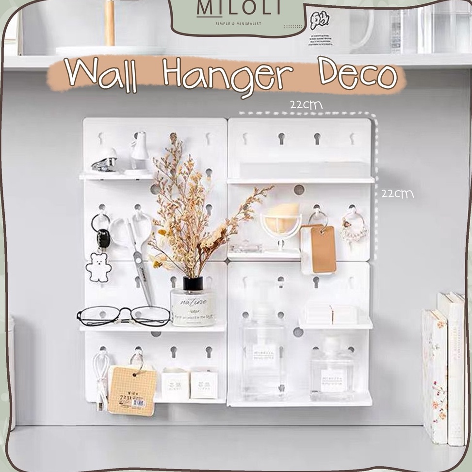 BOOMING [MILOLI] 1Pc Wall Mount Deco Hanger Rack Aesthetic Desk Look Rak Dinding Rak Gantung - F0115