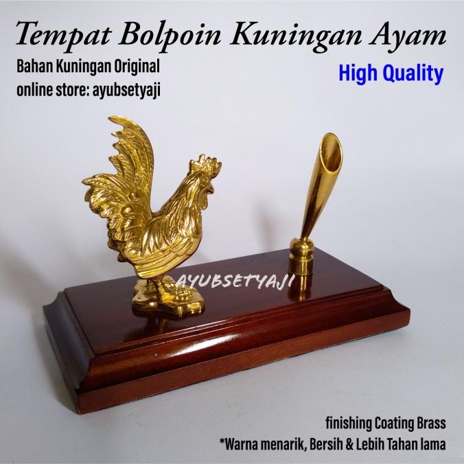 

Tempat Bolpoin Ayam Kuningan Wadah Pensil Bolpen meja kantor aksesoris