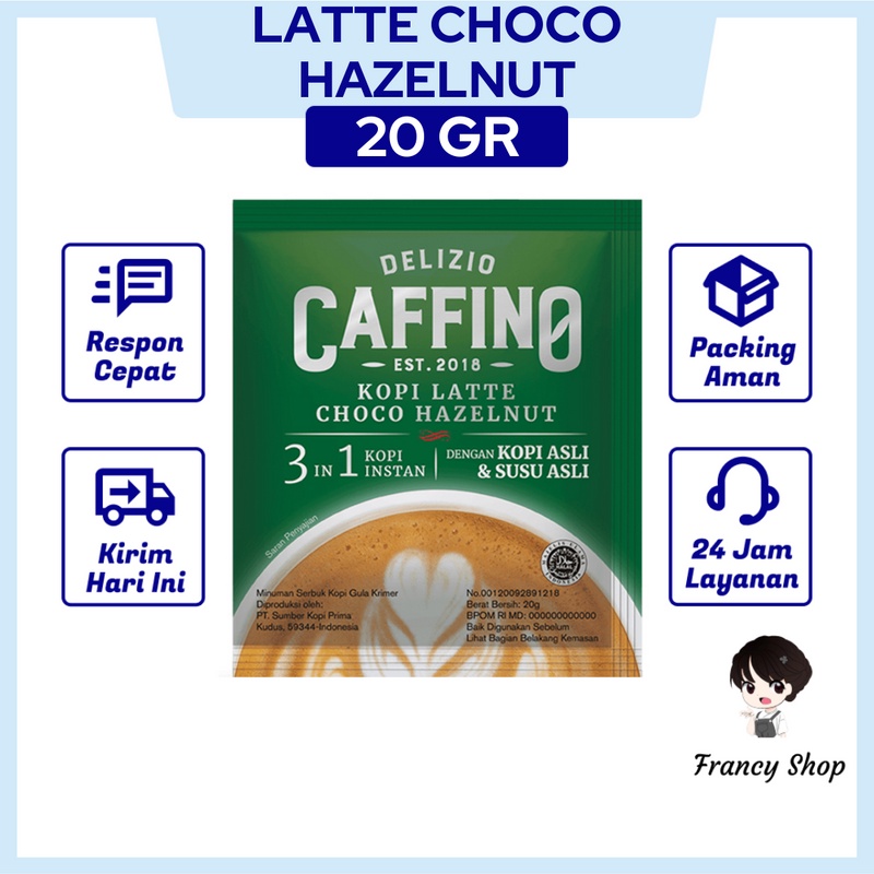 

Kopi Delizio Caffino Kopi Latte Choco Hazelnut Sachet 20 gr