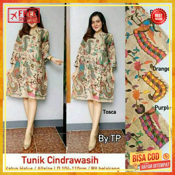 Dress Prempuan Murah Dris Cewek Model Sekarang Batik Kerja Wnita Modern Dress Batij Moderen Batikpes