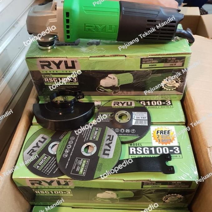 Mesin Gerinda Tangan 4" Ryu Rsg 100-3 / Gurinda Tangan Ryu Rsg100-3