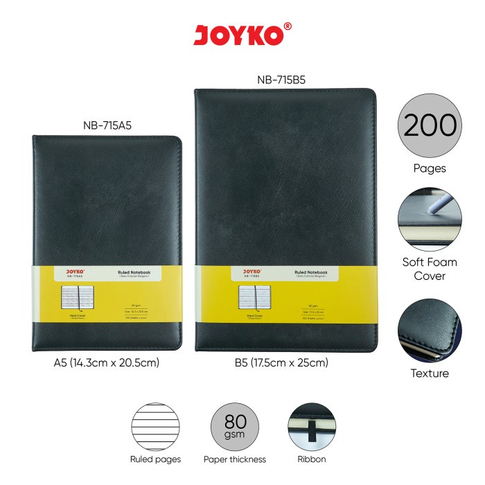 

Buku Tulis Catatan Bergaris Ruled Notebook Joyko Nb-715 Softfoam Cover