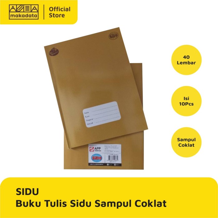 

Buku Tulis Sidu 40 Lembar Sampul Coklat 10 Pcs / Pack Murah