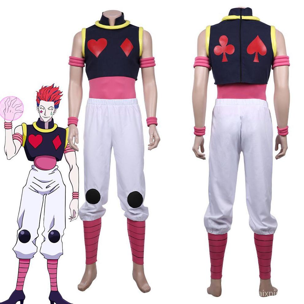 SALE HUNTERHUNTER -Hisoka Cosplay Costume Vest Pants Outfits Halloween Carnival Suit and wig bayar d