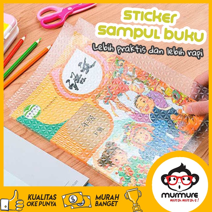 

#Sale｀MURMURE | STICKER SAMPUL BUKU STIKER PVC FILM PELINDUNG BUKU 10 LEMBAR BURAM TAHAN AIR DENGAN PEREKAT