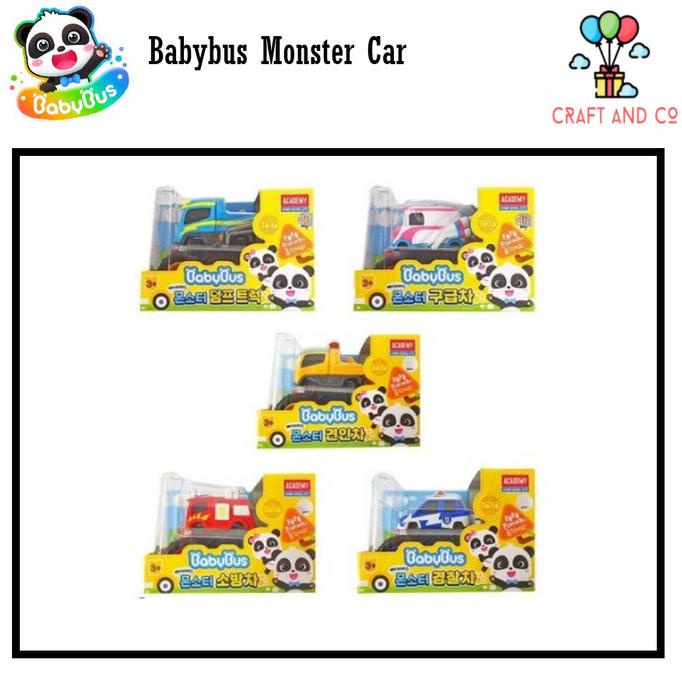 Mainan Mobil Monster Truck Babybus Police Car Truck Fire Truck Tow