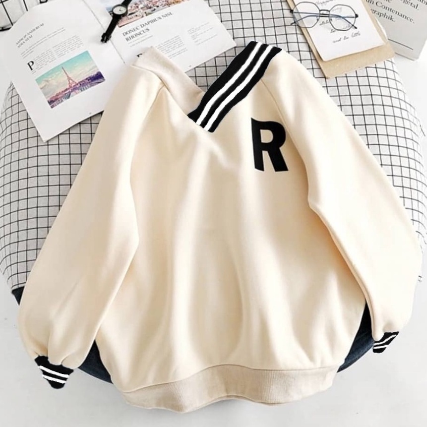 Sweatshirt Rajut Korea Cewek Kekinian Cowok Kece Sweter Oversize Jumbo Crop Sweeter Cardigan Cardy O