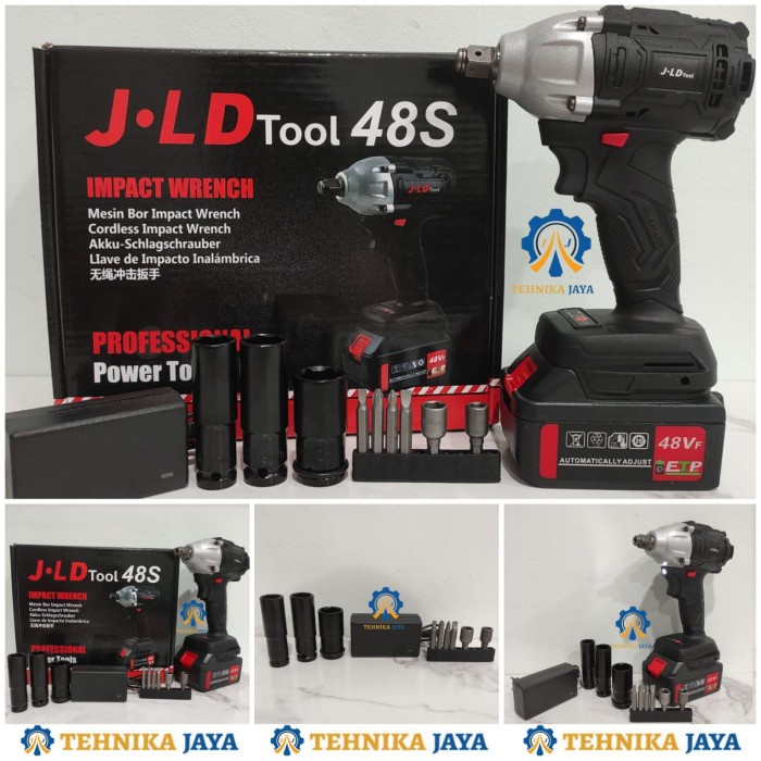 Cordless BRUSHLESS Impact Wrench 48VF FULLSET Mesin Bor Serbaguna