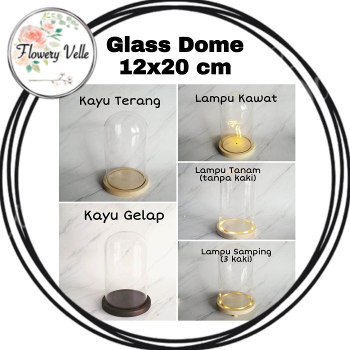 Terlaris Kubah Kaca Glass Dome Besar Kosong Glassbox Container Display Box