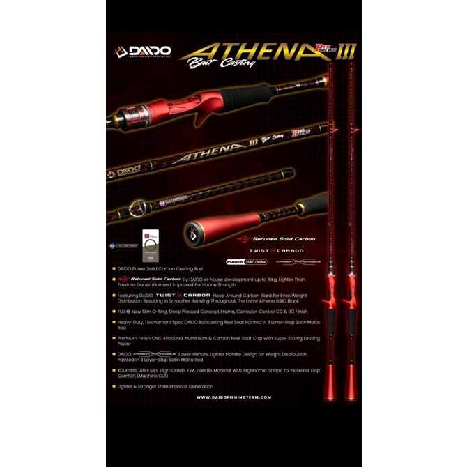 Rod/ Joran Pancing Daido Athena III Bait Casting Pro Series 602 12LB