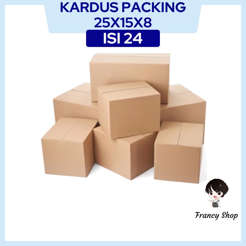 

Paket Murah Kardus ukuran 25x15x8 cm Kotak Packing Polos x24 Pcs