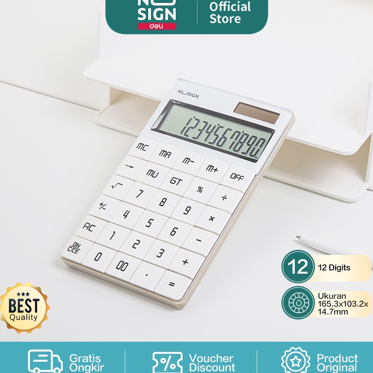 

[VFS] Nusign Calculator / Kalkulator 12Digit LCD Besar Design Modern NS041 9yzll