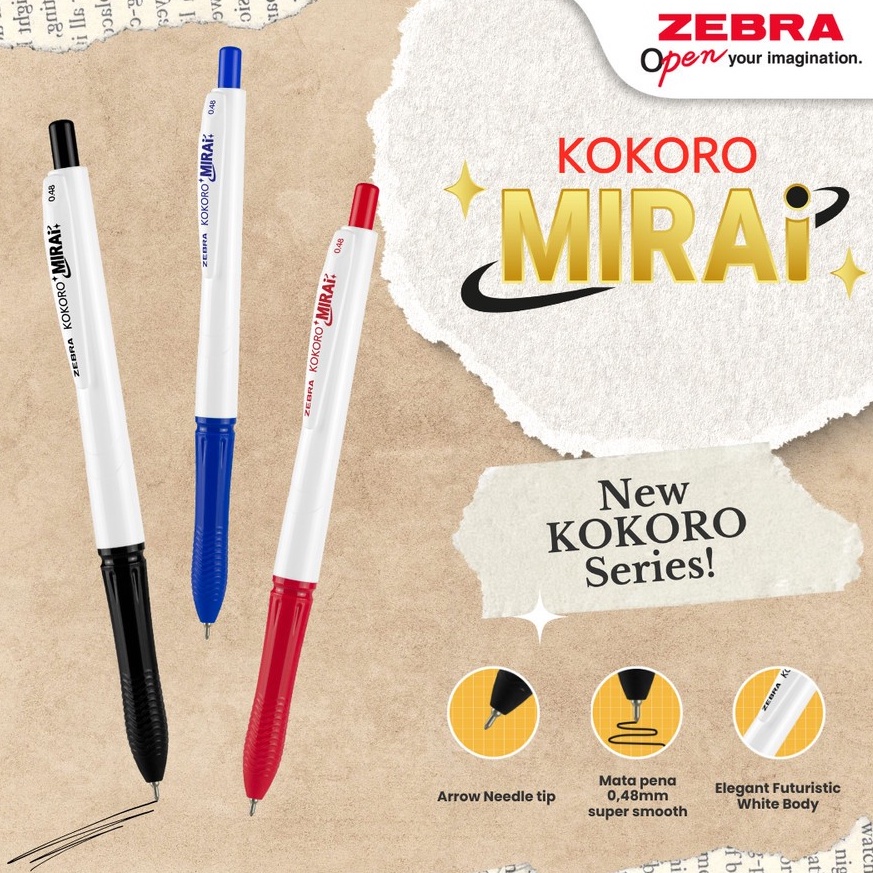 

Model Keren.. Zebra Gel Pen Kokoro Mirai Retractable Pulpen Super Smooth 0.48mm / SET 12 / LUSIN JSJ