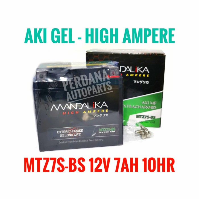 Aki Mandalika MF Gel 12v 7Ah High Ampere Satria FU150 Raider star nice