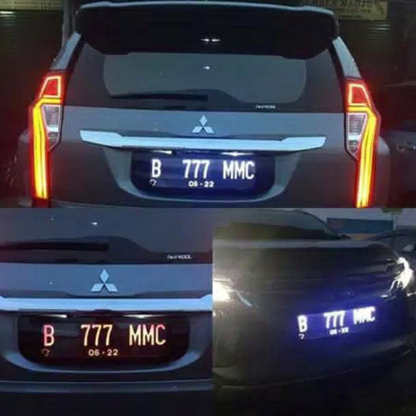 _LVn Cover Plat Nomor Acrylik Dudukan Frame Plat No Akrilik LED 1pasang (2pcs)Slim Design z Produk T