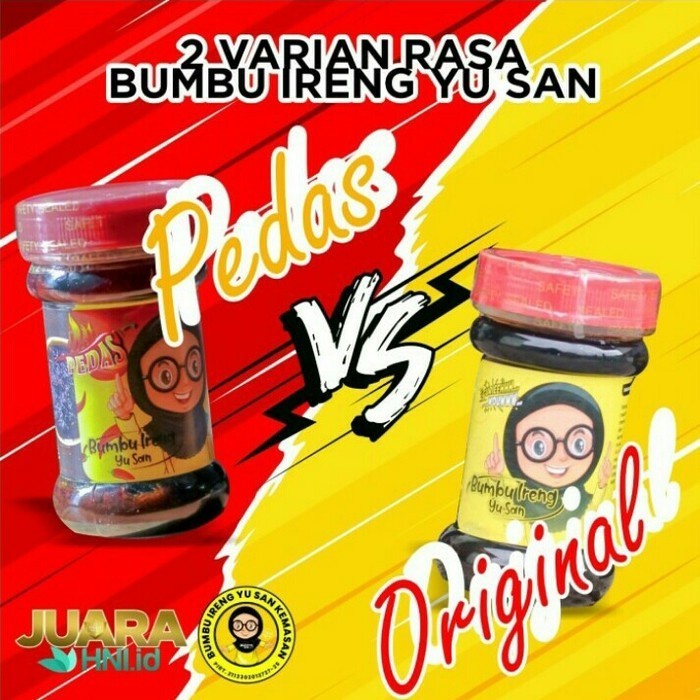 

Bumbu Ireng Yu San Paket 2 Botol Kemasan Rasa Original dan Pedas