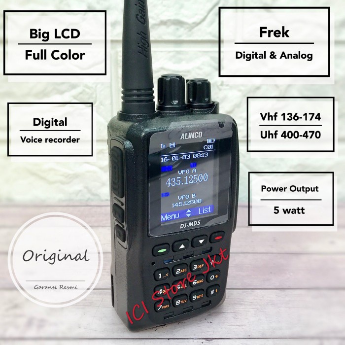 HT Alinco DJ MD5 / Alinco DJ MD5T / HT Alinco DMR garansi resmi