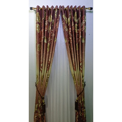 GORDEN BLACKOUT COKLAT MOTIF BUNGA