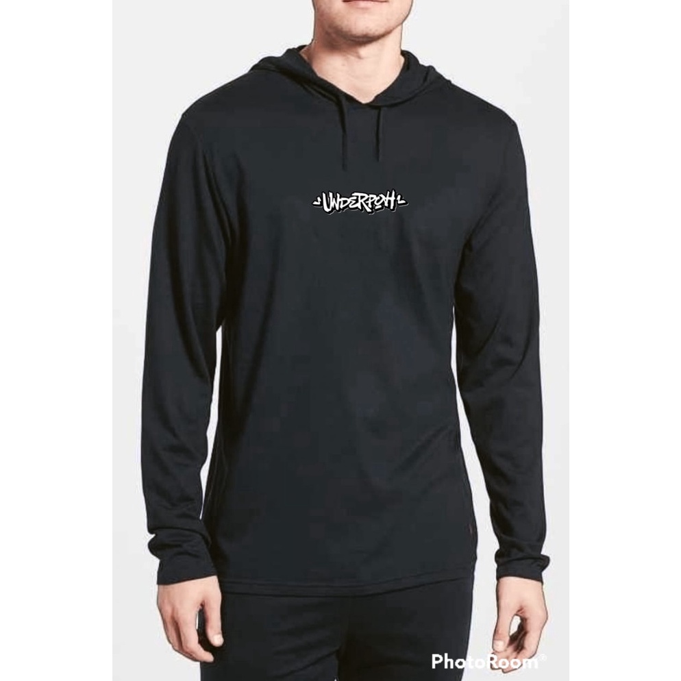 READY STOCK kaos hoodie hitam lengan panjang pria dewasa terbaru hoodie distro kekinian/baju hitam l