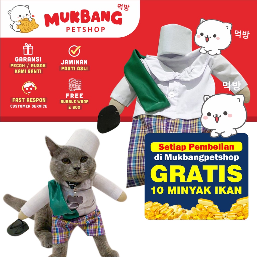 Baju Kucing Kostum Karakter Pak Haji + Sandal Size S Baju Kucing Kostum Kucing Viral