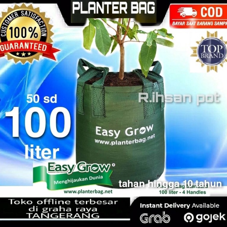 ￣ cS Planter Bag 50 75 100 150 200 Liter Merk Easy Grow Ori Kantong Tanaman Tabulampot Planterbag u 