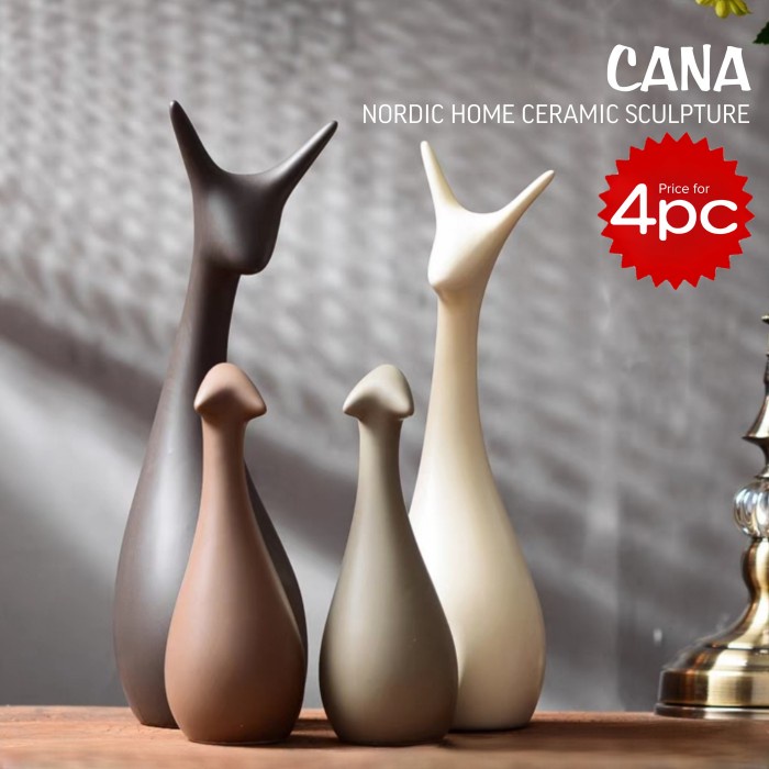 Ready stok CANA Nordic Ornament Patung Pajangan Meja Dekorasi Rumah Souvenir Gift